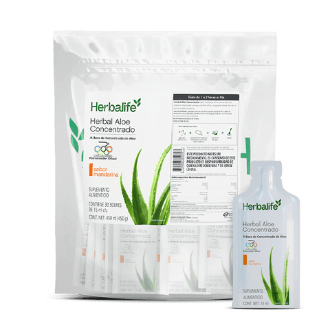 Herbalife Aloe Concentrado Mandarina 30 porciones individuales SKU 442K