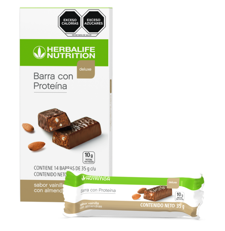 Herbalife Barra con Proteína Deluxe vainilla con almendras 14 barras
