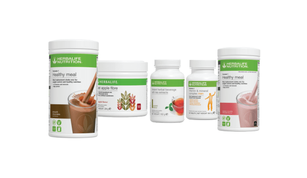 Herbalife Basic Daily Nutrition Bundle including Formula 1 Shakes, Oat Apple Fibre Drink, Formula 2 Multivitamin and Original Herbal Tea