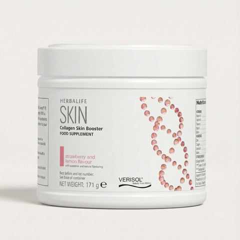 Herbalife Collagen Skin Booster strawberry and lemon flavour 171g powdered food supplement