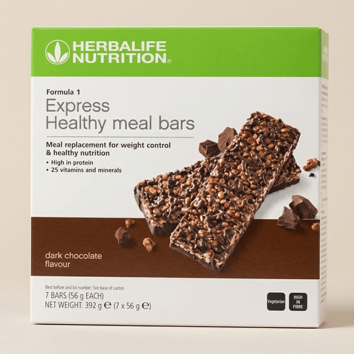 Herbalife Formula 1 Express Bars Dark Chocolate 7 x 56g meal replacement bars