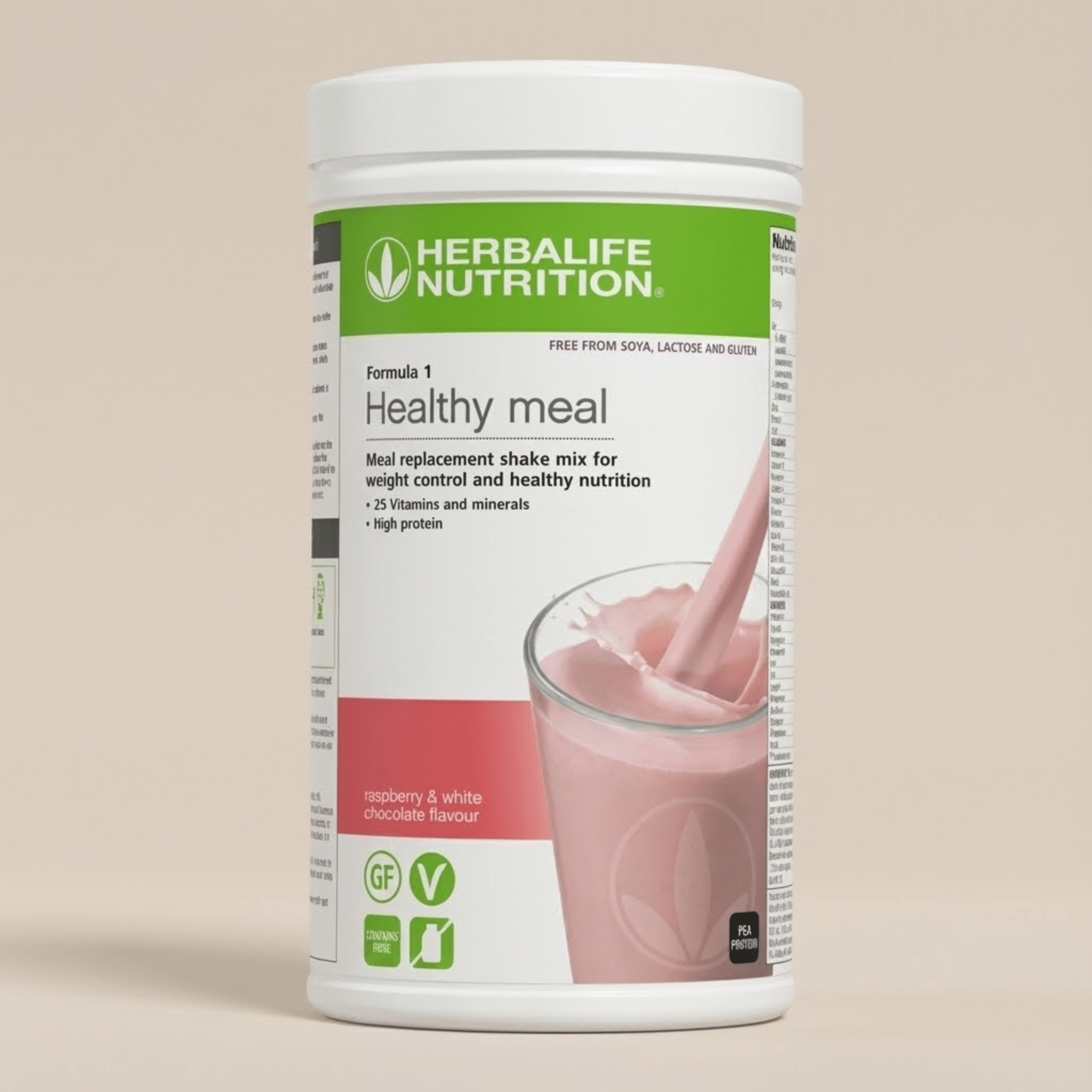 Herbalife Formula 1 Free From Shake 500g Raspberry White Chocolate meal replacement