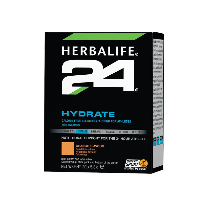 Herbalife H24 Hydrate Electrolyte Drink Orange 20 Stick Packs