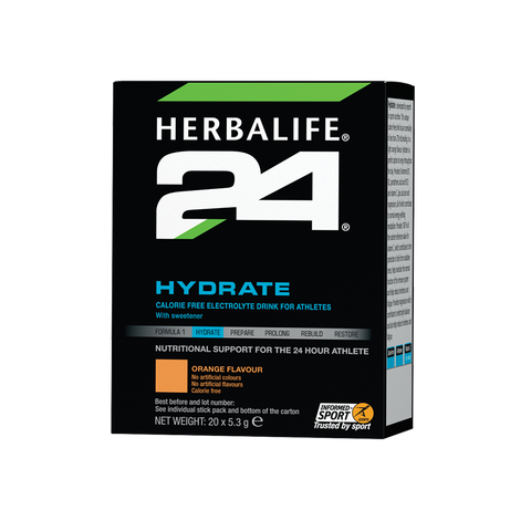 Herbalife H24 Hydrate Electrolyte Drink Orange 20 Stick Packs