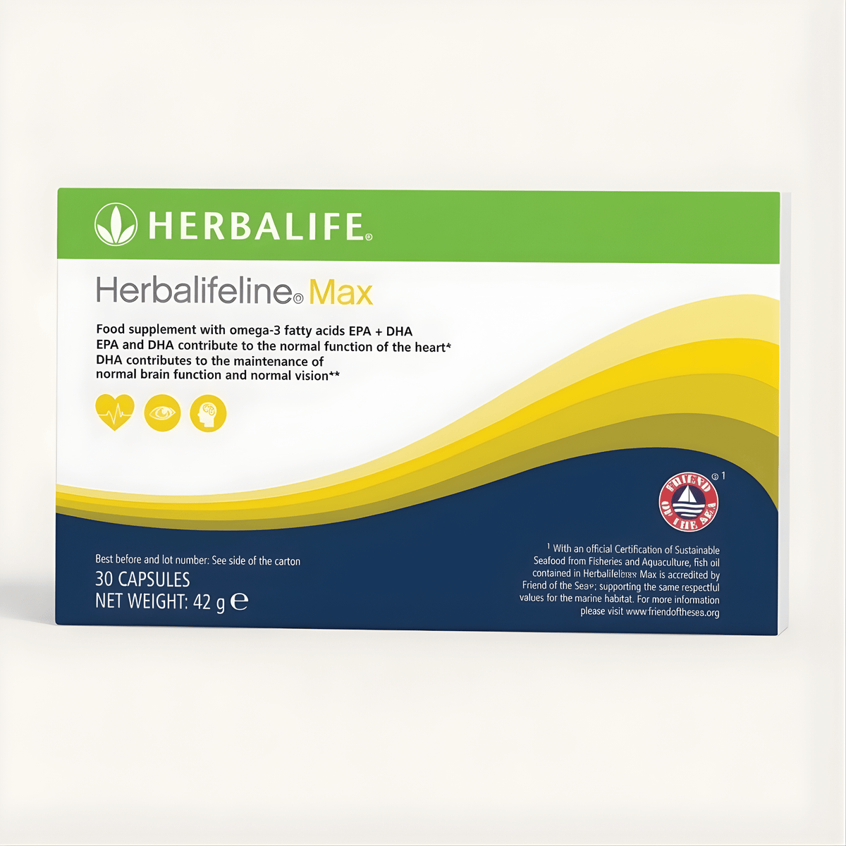 Herbalife Herbalifeline Max omega-3 EPA and DHA food supplement with 30 capsules