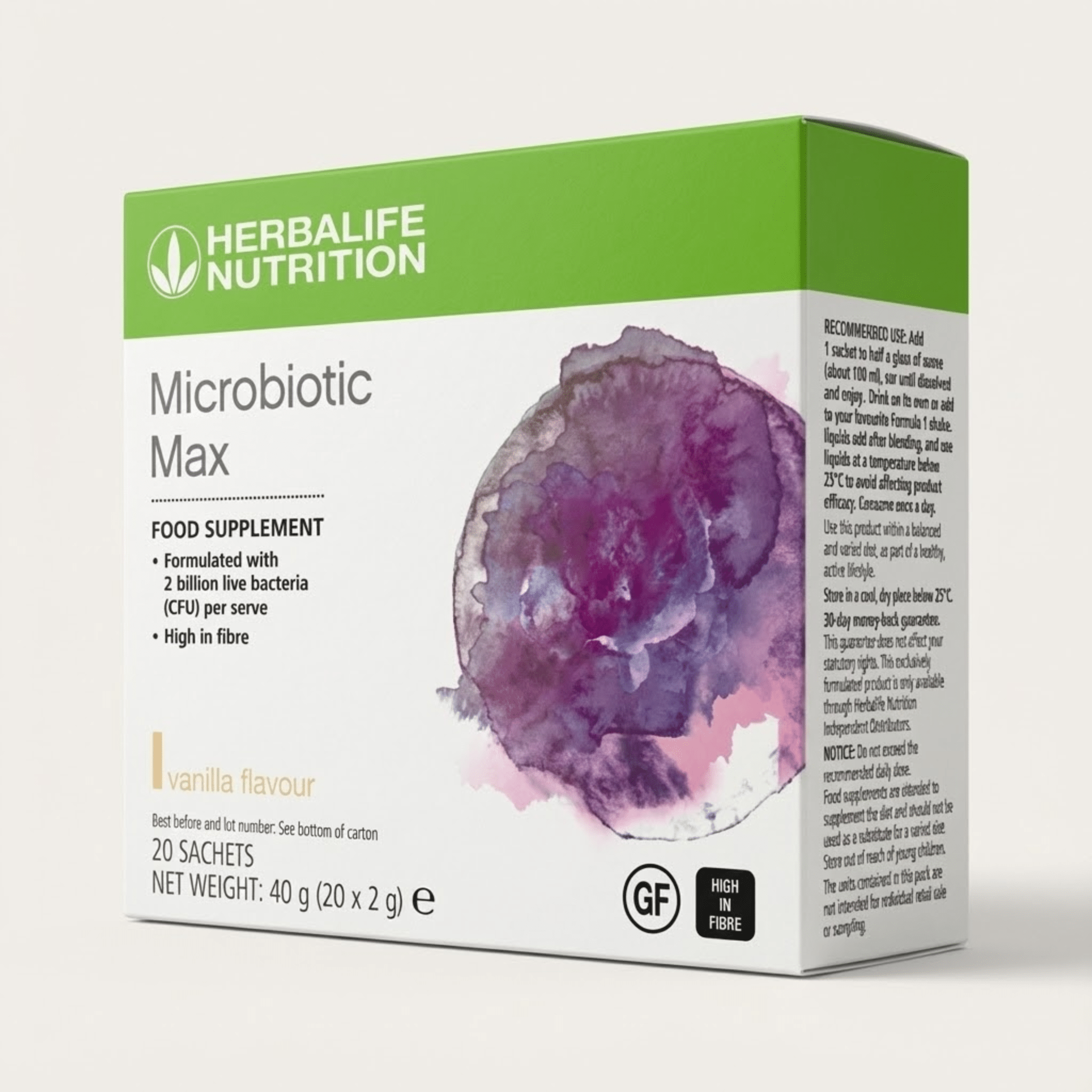 Herbalife Microbiotic Max probiotic and prebiotic fibre supplement with 20 daily sachets