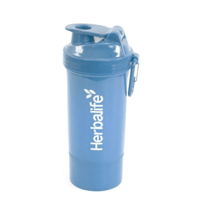 Herbalife NEON Shaker Bottle Blue 500ml with storage compartment