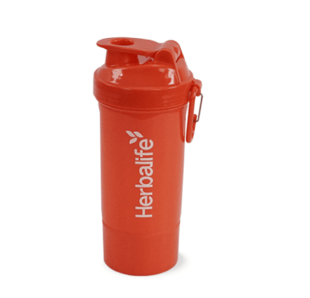 Herbalife NEON Shaker Bottle Red 500ml with storage compartment