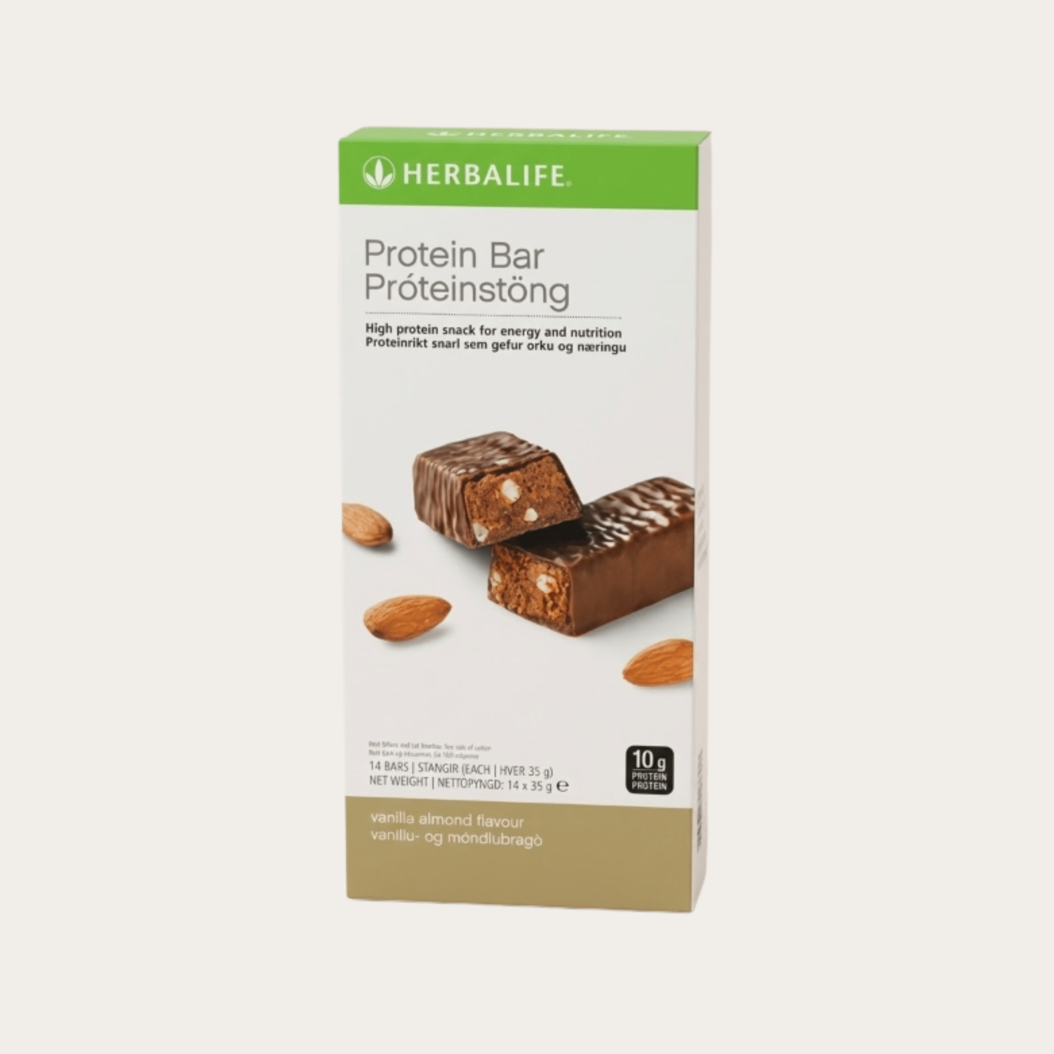 Herbalife Protein Bars Vanilla Almond 14 x 35g high protein snack bars