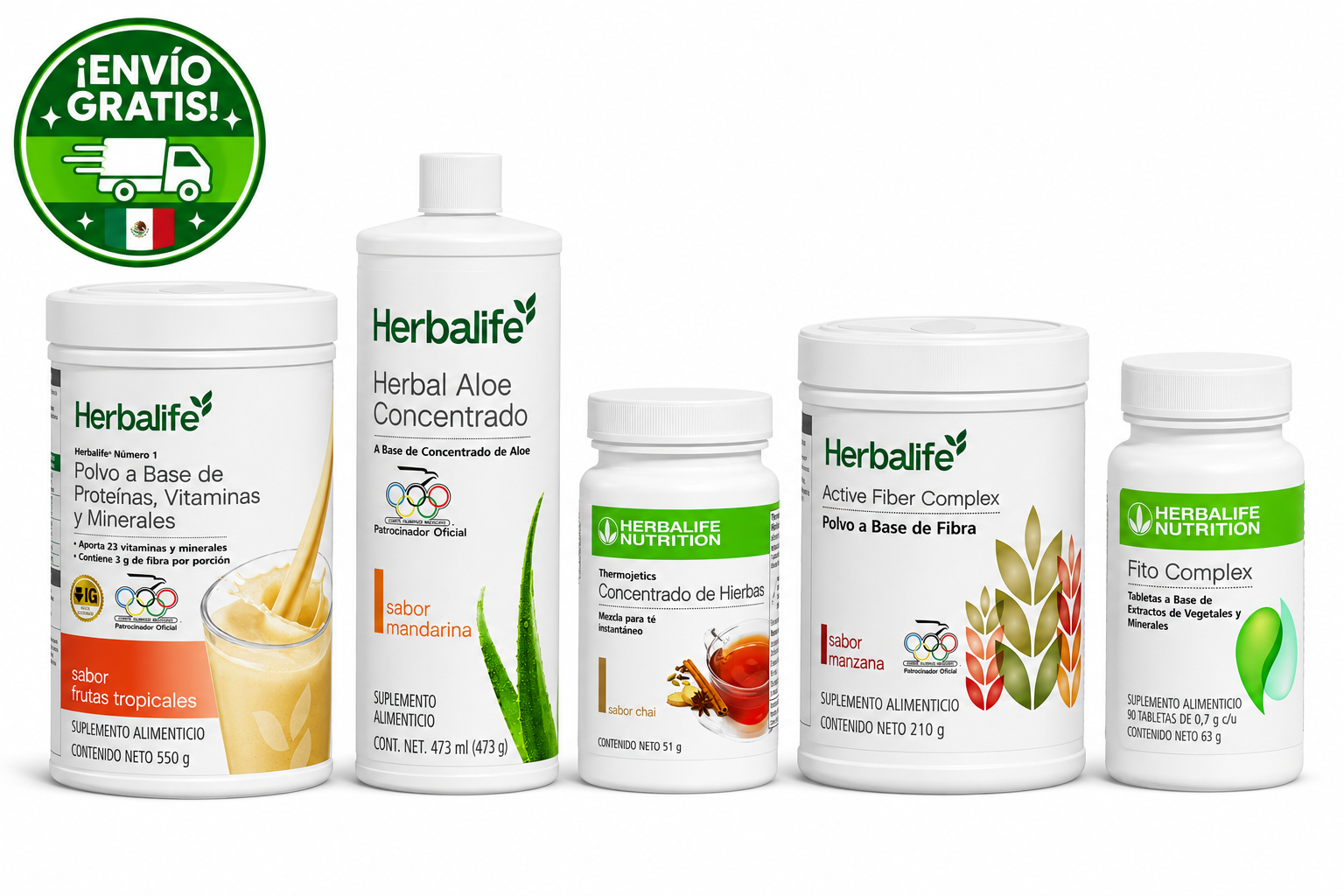 Paquete Avanzado Herbalife con Número 1, Aloe, Thermojetics, Active Fiber Complex y Fito Complex