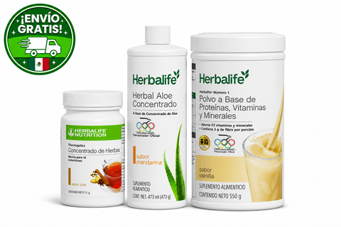 Paquete Básico para el Desayuno Herbalife con Número 1 Aloe y Thermojetics