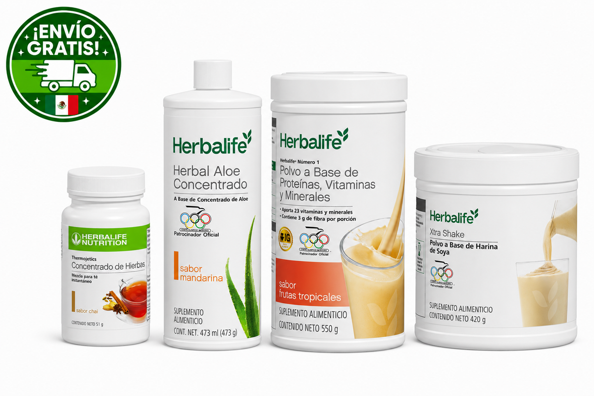 Paquete Xtra Herbalife con Número 1, Aloe, Thermojetics y Xtra Shake