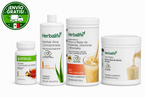 Paquete Xtra Herbalife con Número 1, Aloe, Thermojetics y Xtra Shake
